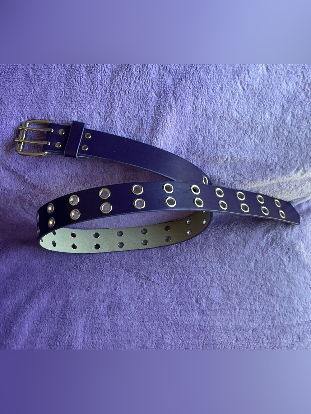 Purple Double-Row Grommet Women's Belt Size Large